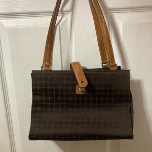 Kate Spade Dark Brown Patterned Shoulder Bag